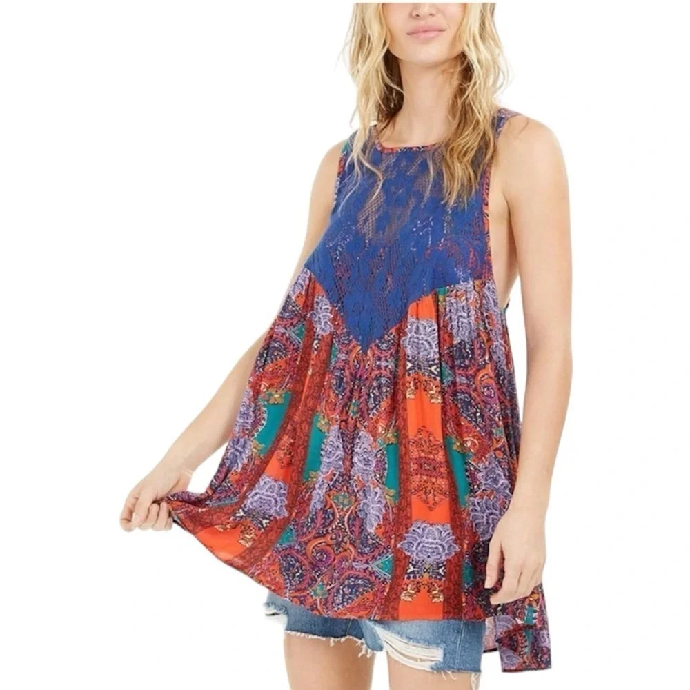 Free people count‎ me in trapeze tunic top Short Dress